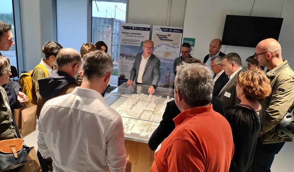 Visite du chantier du CHU