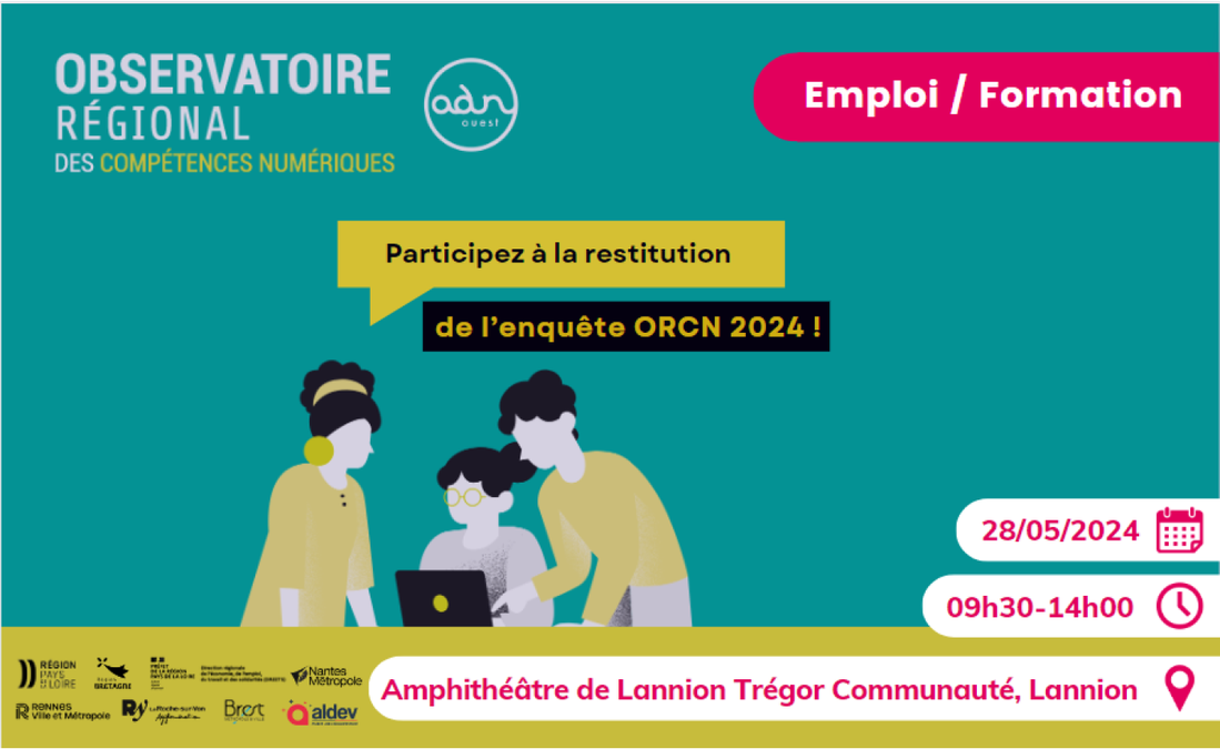 Support "Table ronde sur l’enquête compétences numériques ORCN Bretagne & Pays de la Loire (Lannion)"