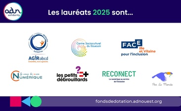 ADN Solidarity, le fonds de dotation d'ADN Ouest, dévoile les lauréats de son appel à projets